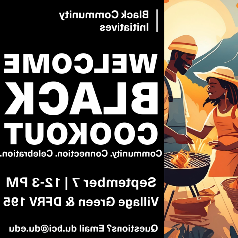 Event graphic with two black people tending a grill with written details (description listed below)